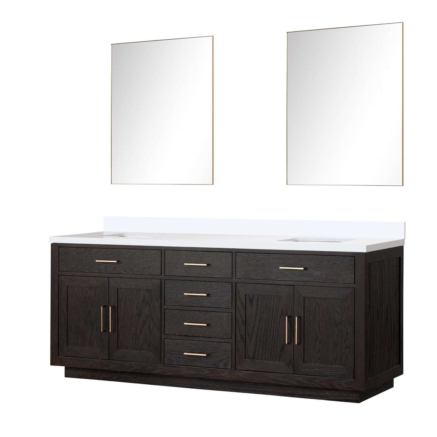 Abbey 84 in W x 22 in D Black Oak Double Bath Vanity