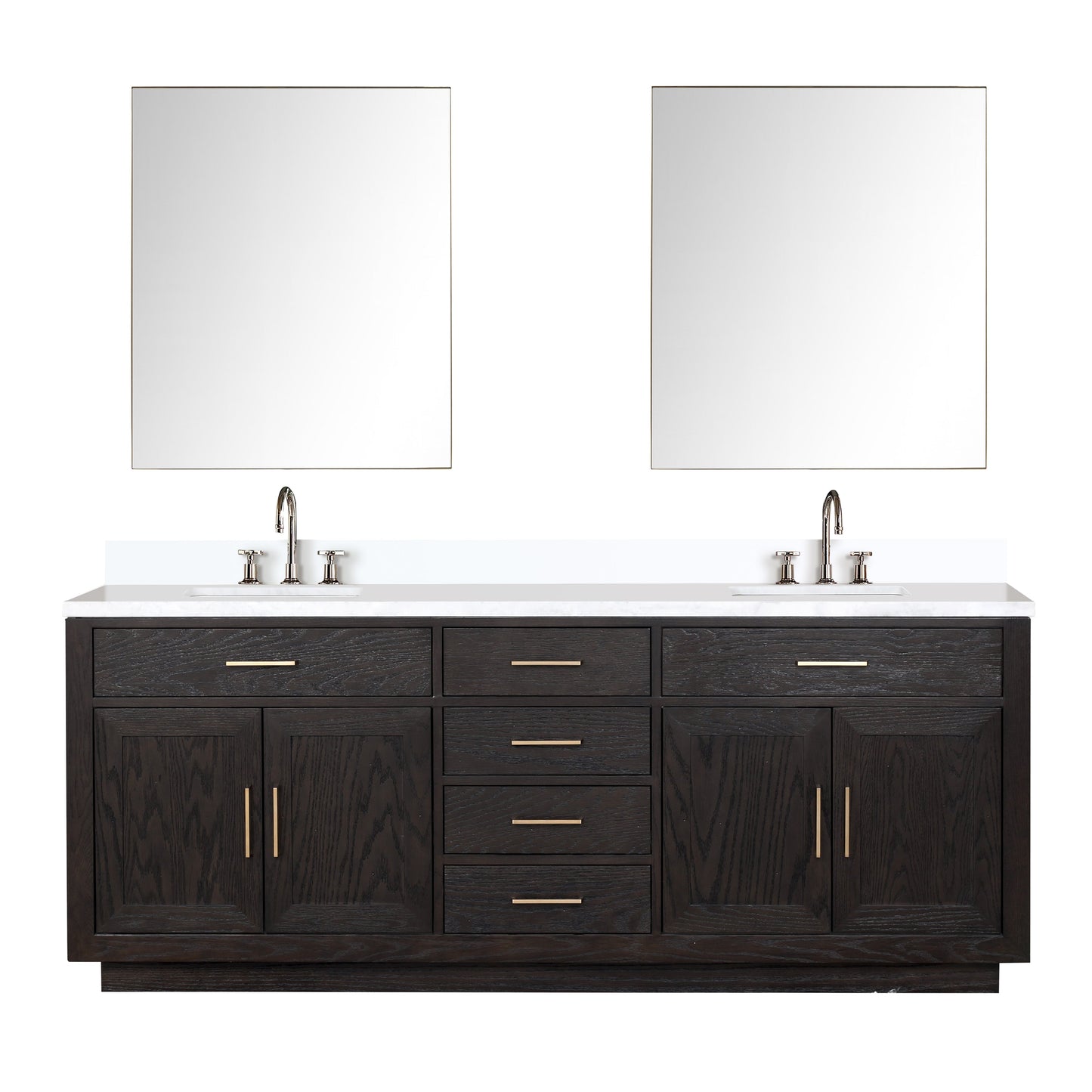 Abbey 84 in W x 22 in D Black Oak Double Bath Vanity