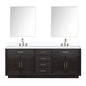 Abbey 84 in W x 22 in D Black Oak Double Bath Vanity