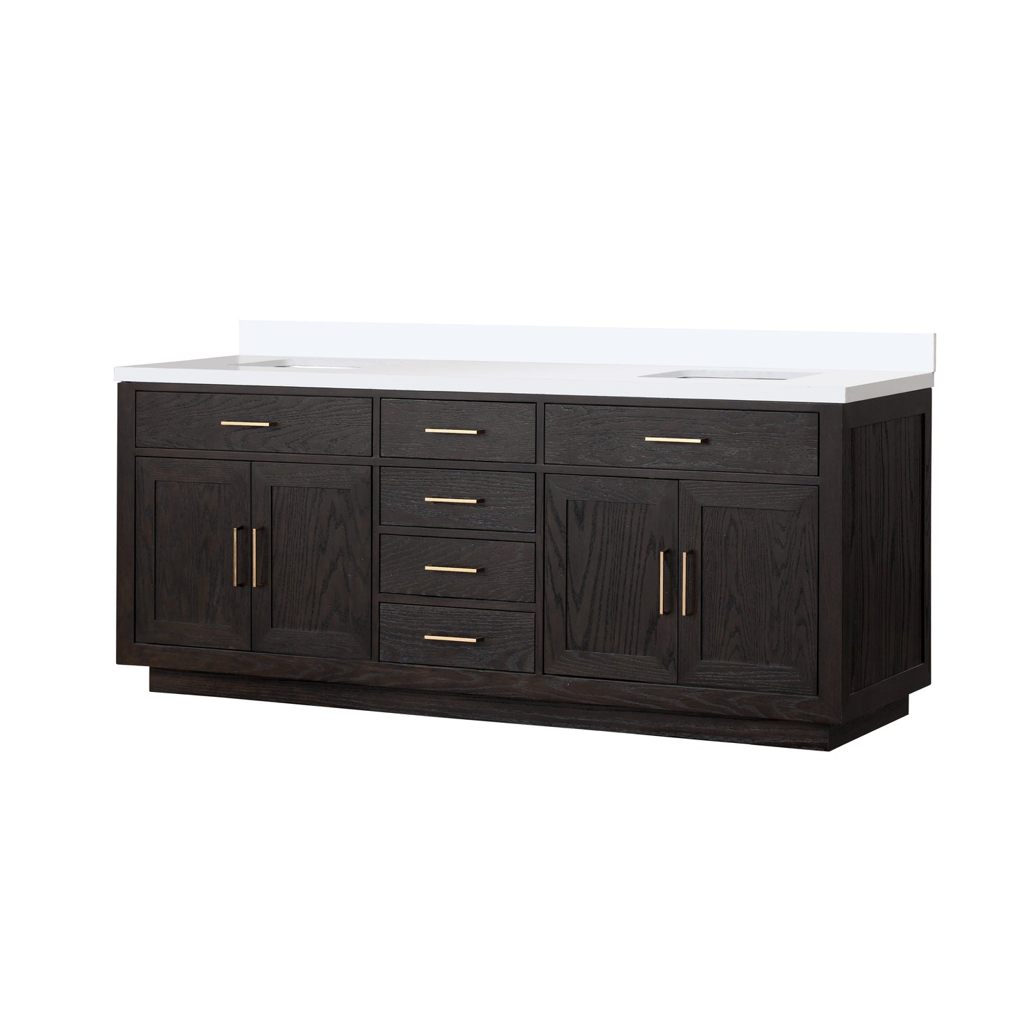 Abbey 84 in W x 22 in D Black Oak Double Bath Vanity