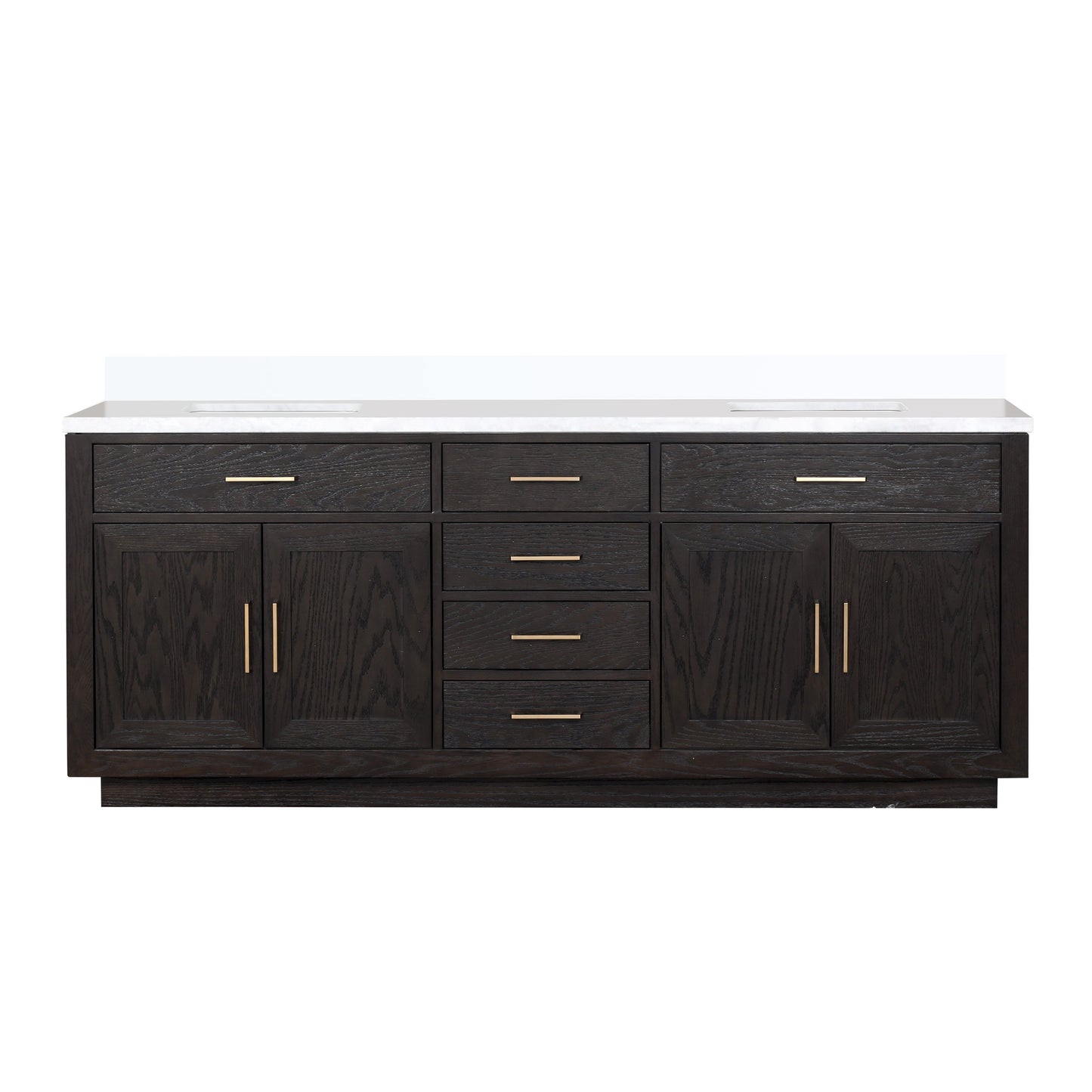 Abbey 84 in W x 22 in D Black Oak Double Bath Vanity
