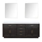 Abbey 84 in W x 22 in D Black Oak Double Bath Vanity