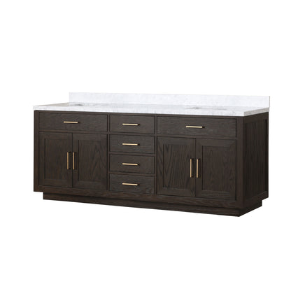 Abbey 84 in W x 22 in D Brown Oak Double Bath Vanity