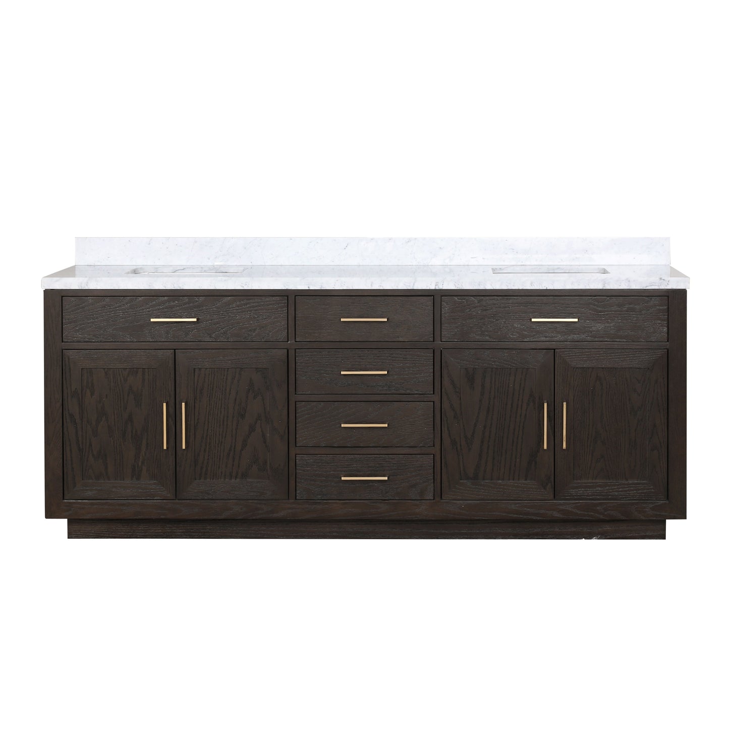 Abbey 84 in W x 22 in D Brown Oak Double Bath Vanity