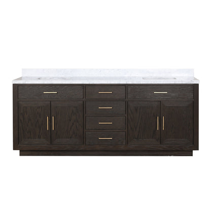 Abbey 84 in W x 22 in D Brown Oak Double Bath Vanity