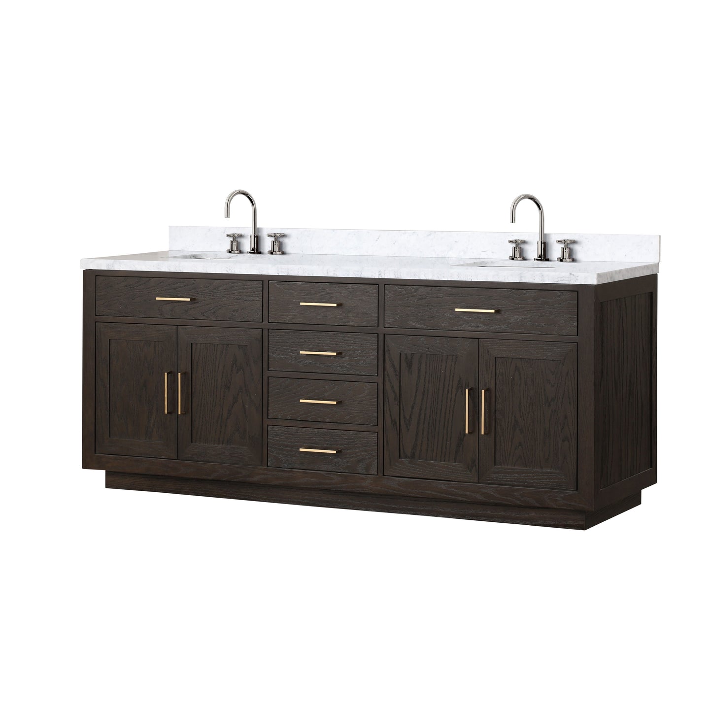 Abbey 84 in W x 22 in D Brown Oak Double Bath Vanity