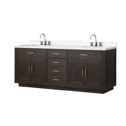 Abbey 84 in W x 22 in D Brown Oak Double Bath Vanity