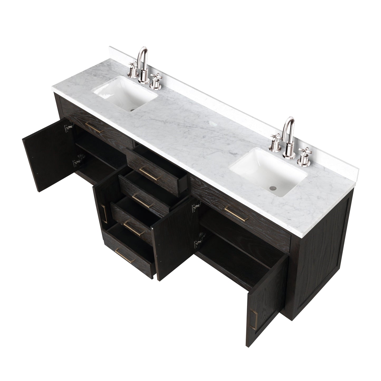 Abbey 84 in W x 22 in D Brown Oak Double Bath Vanity