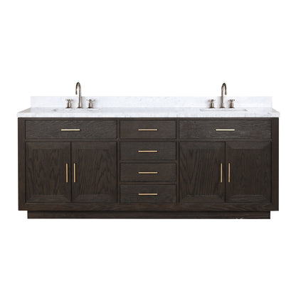 Abbey 84 in W x 22 in D Brown Oak Double Bath Vanity