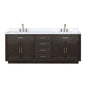 Abbey 84 in W x 22 in D Brown Oak Double Bath Vanity