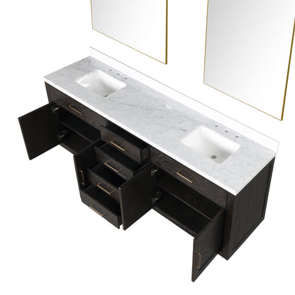 Abbey 84 in W x 22 in D Brown Oak Double Bath Vanity