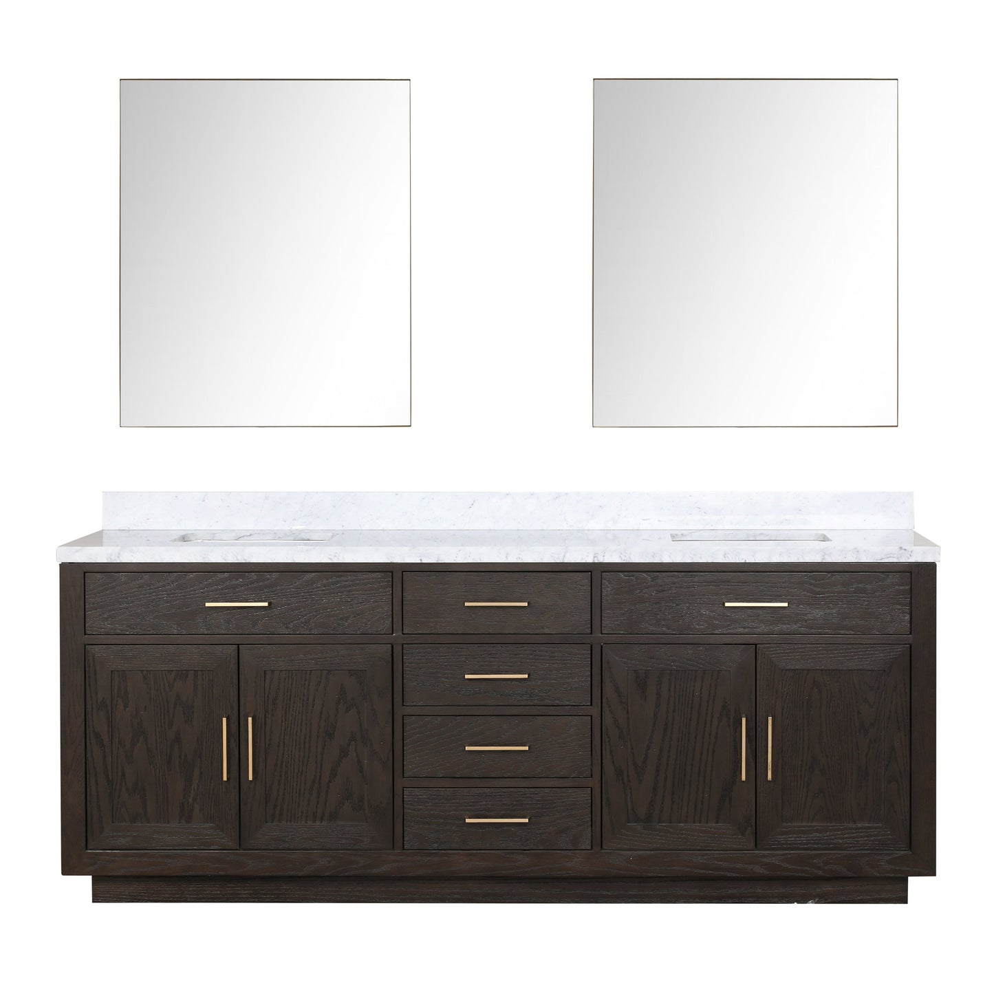 Abbey 84 in W x 22 in D Brown Oak Double Bath Vanity
