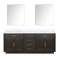 Abbey 84 in W x 22 in D Brown Oak Double Bath Vanity