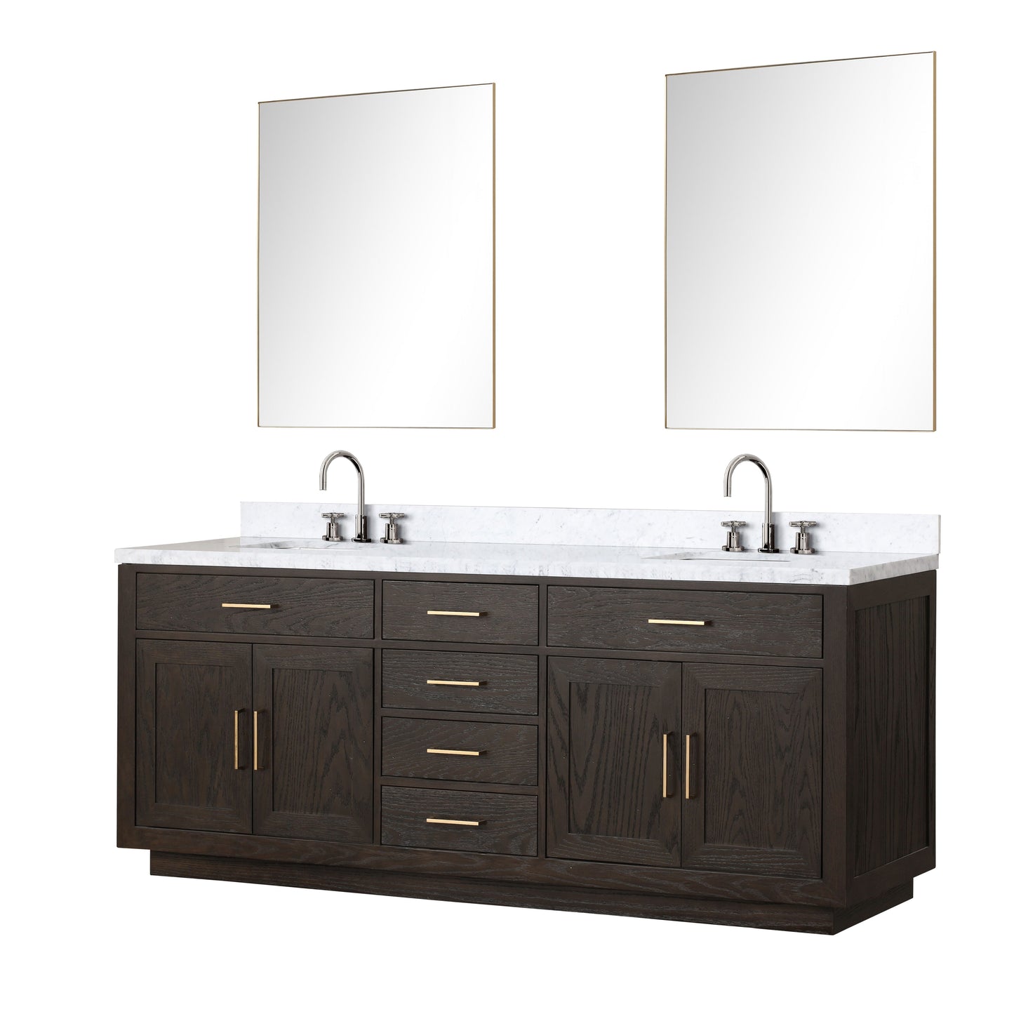 Abbey 84 in W x 22 in D Brown Oak Double Bath Vanity