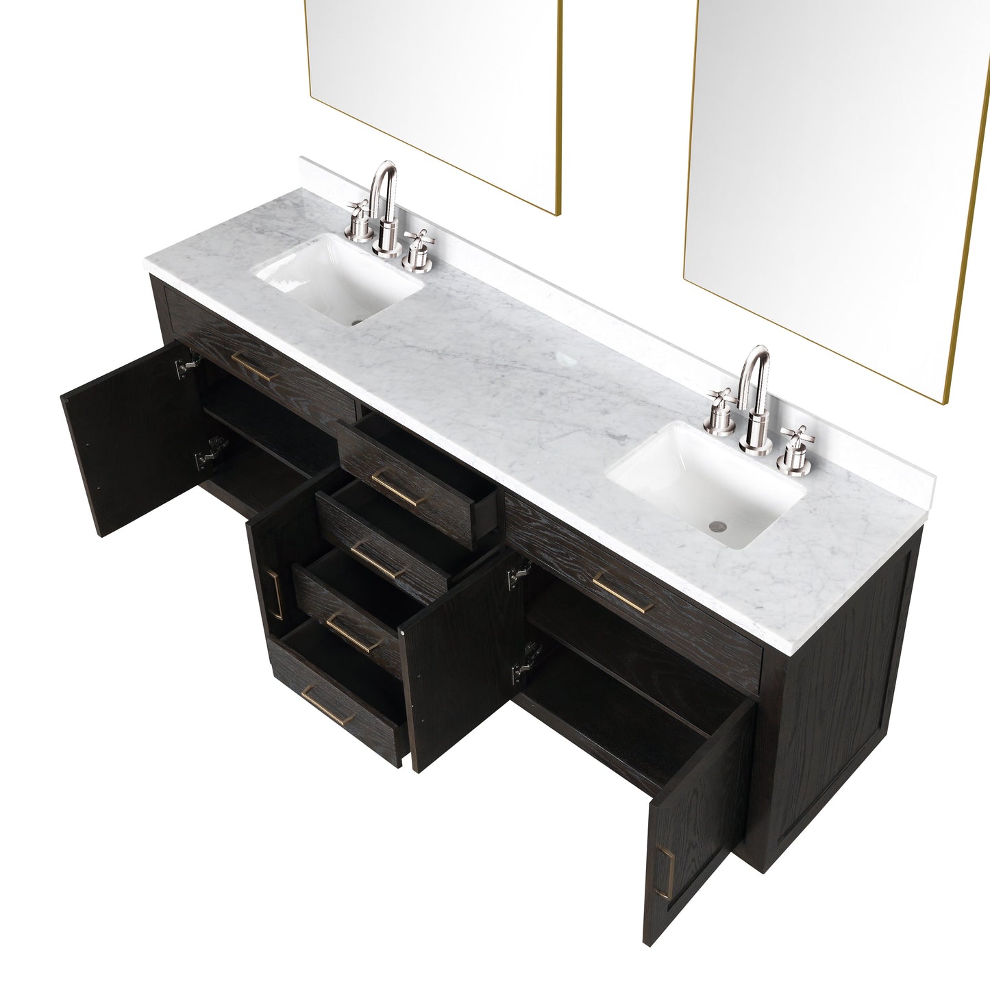 Abbey 84 in W x 22 in D Brown Oak Double Bath Vanity