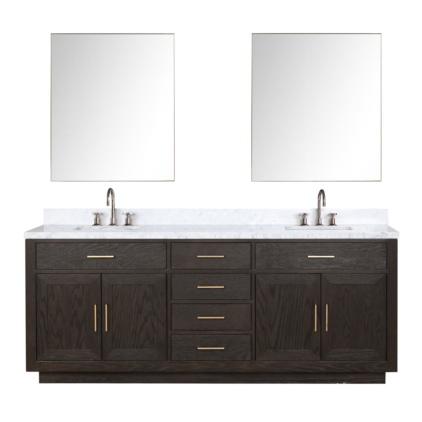 Abbey 84 in W x 22 in D Brown Oak Double Bath Vanity