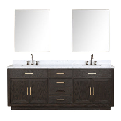 Abbey 84 in W x 22 in D Brown Oak Double Bath Vanity