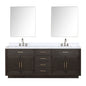 Abbey 84 in W x 22 in D Brown Oak Double Bath Vanity