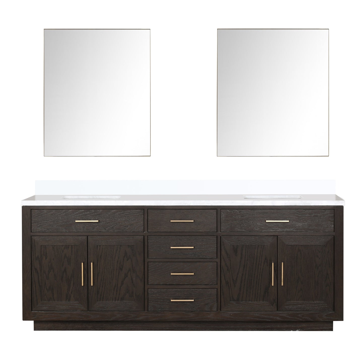 Abbey 84 in W x 22 in D Brown Oak Double Bath Vanity