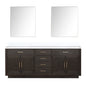 Abbey 84 in W x 22 in D Brown Oak Double Bath Vanity