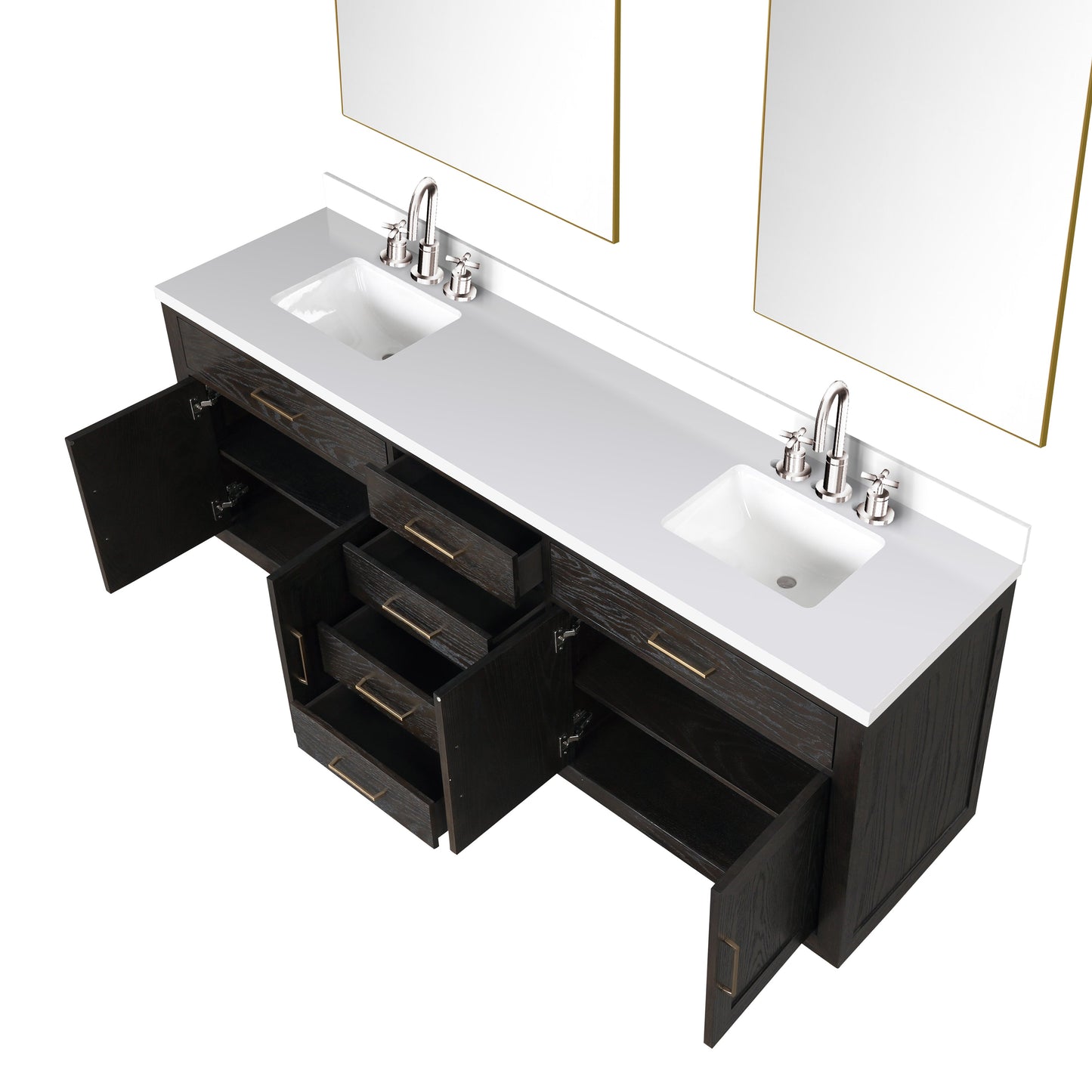 Abbey 84 in W x 22 in D Brown Oak Double Bath Vanity