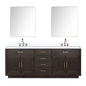 Abbey 84 in W x 22 in D Brown Oak Double Bath Vanity