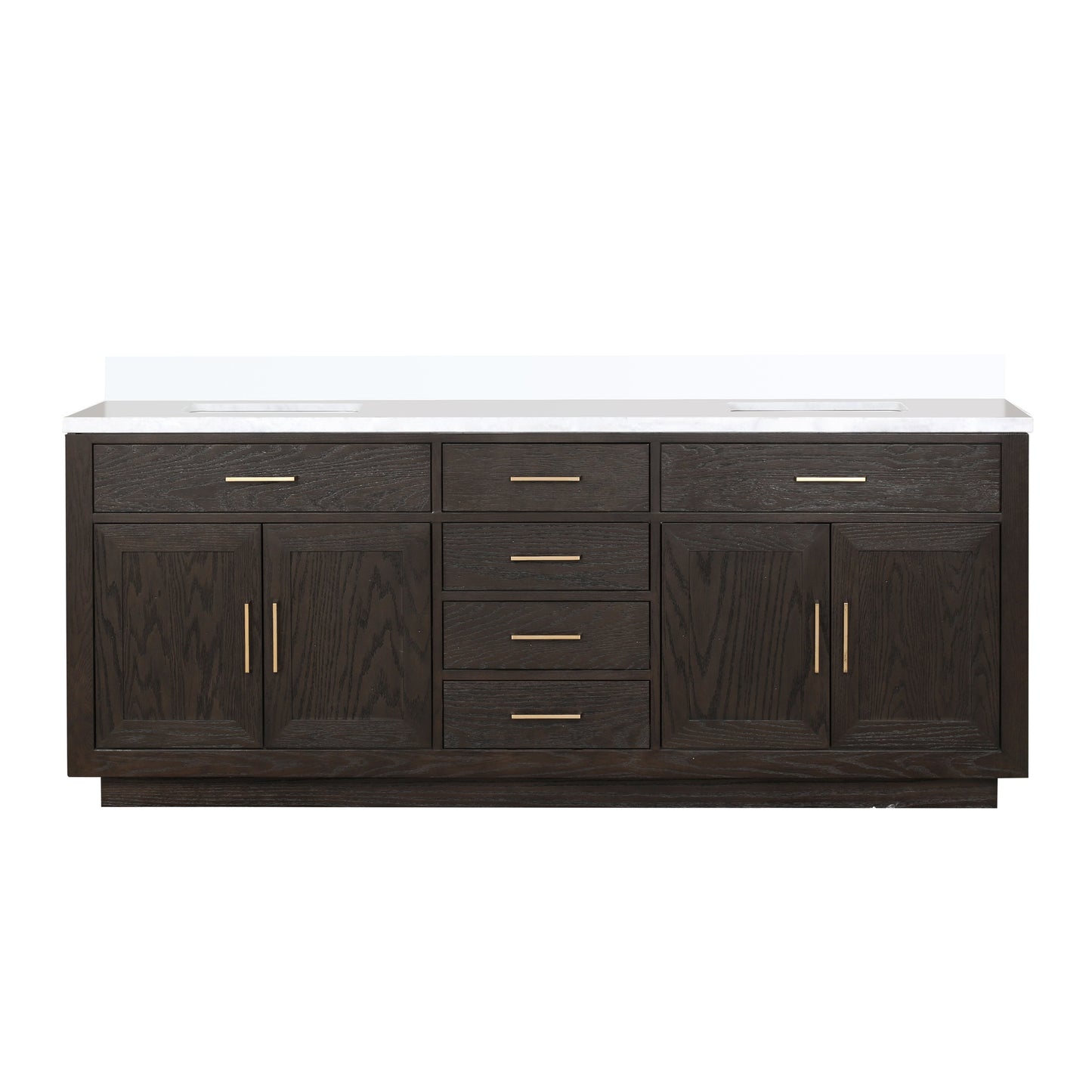 Abbey 84 in W x 22 in D Brown Oak Double Bath Vanity