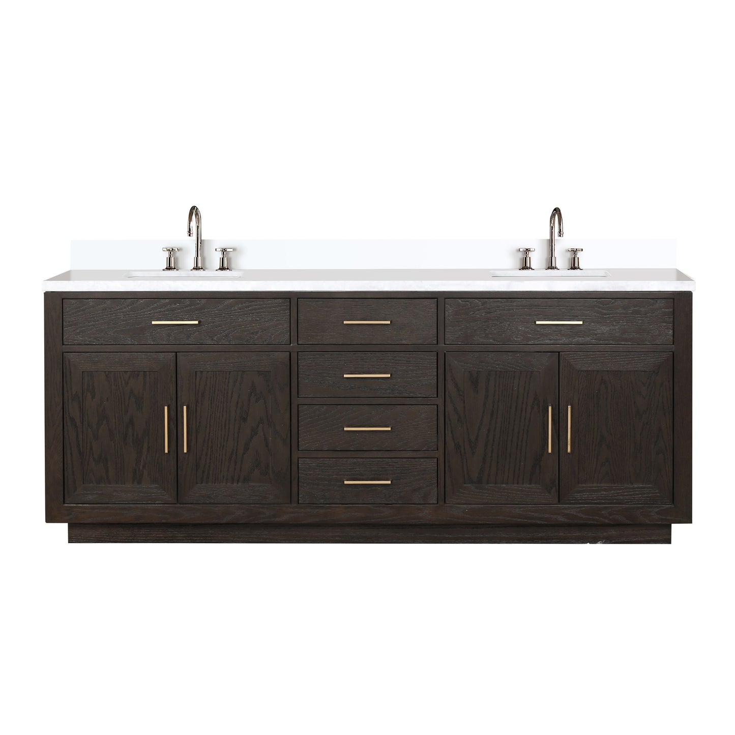 Abbey 84 in W x 22 in D Brown Oak Double Bath Vanity