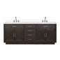 Abbey 84 in W x 22 in D Brown Oak Double Bath Vanity