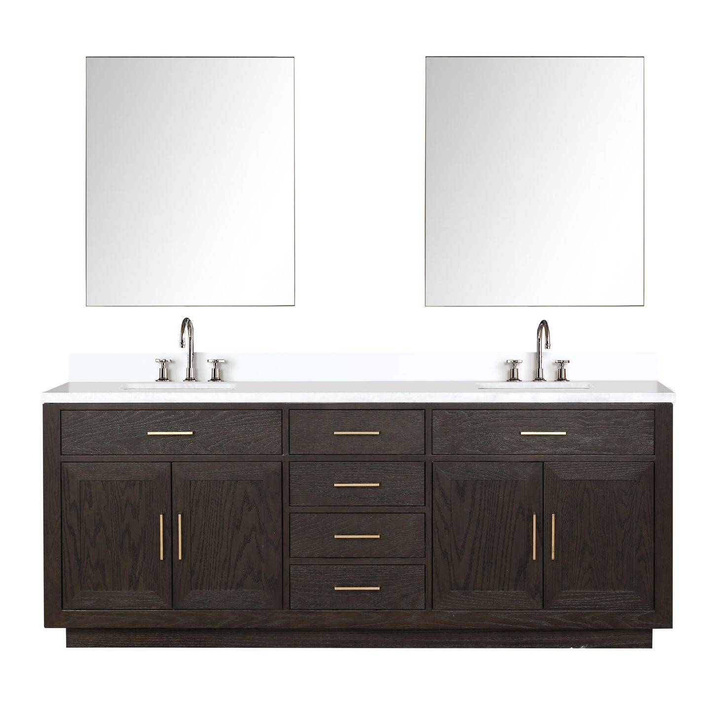 Abbey 84 in W x 22 in D Brown Oak Double Bath Vanity