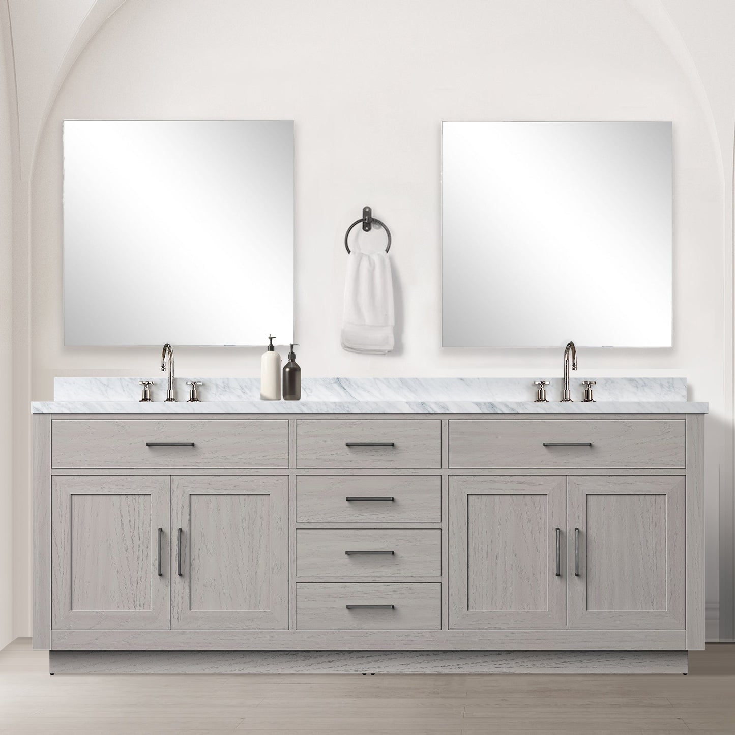 Abbey 84 in W x 22 in D White Oak Double Bath Vanity