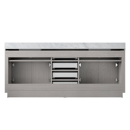 Abbey 84 in W x 22 in D White Oak Double Bath Vanity