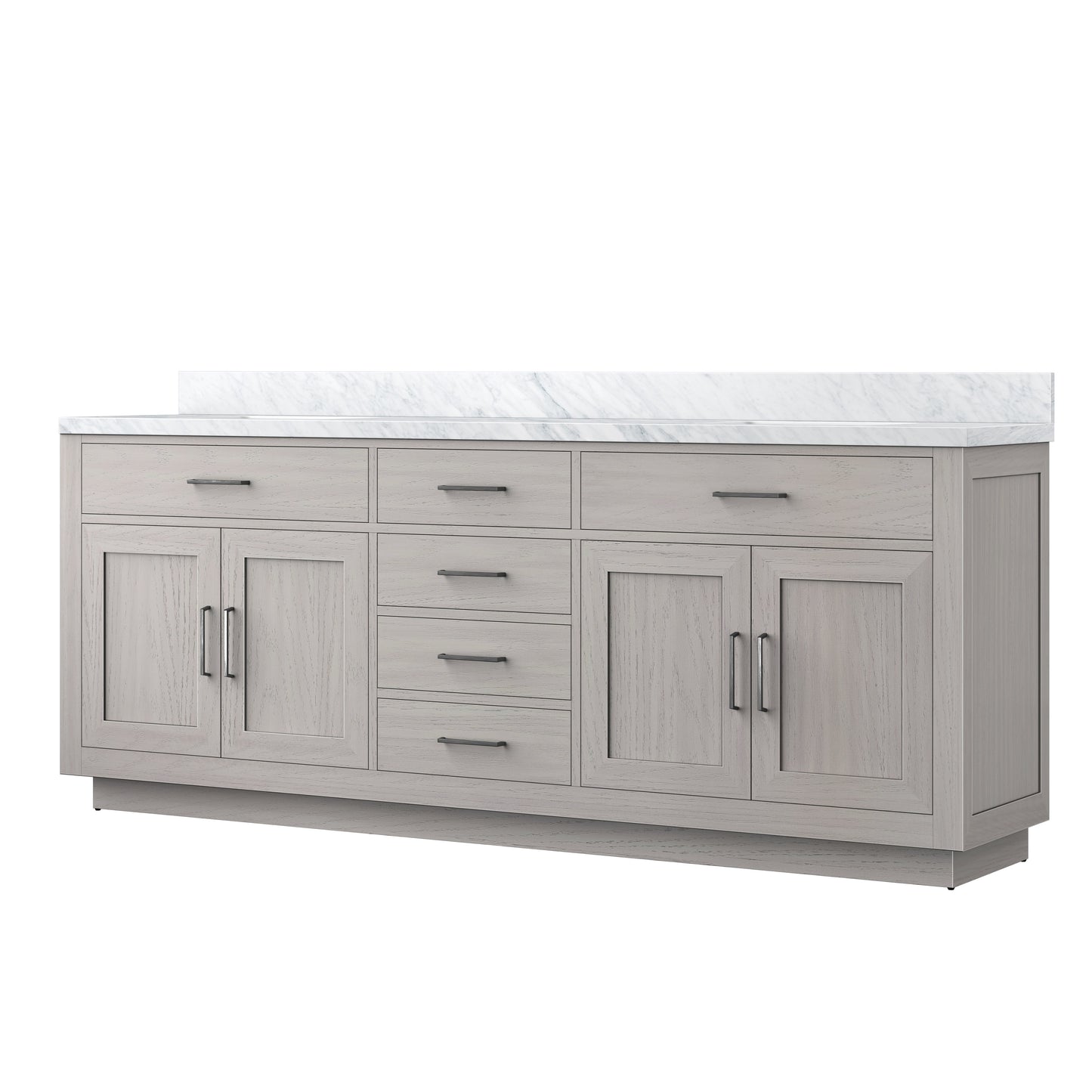 Abbey 84 in W x 22 in D White Oak Double Bath Vanity