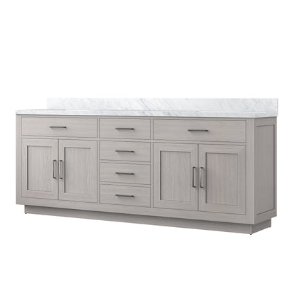 Abbey 84 in W x 22 in D White Oak Double Bath Vanity