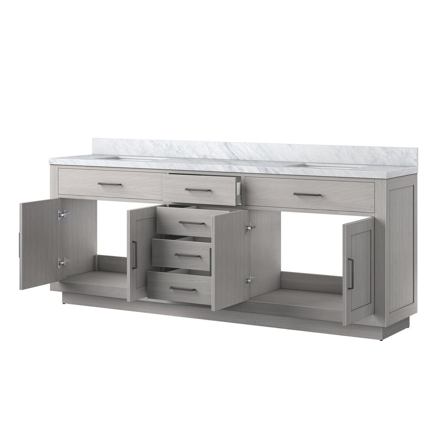Abbey 84 in W x 22 in D White Oak Double Bath Vanity
