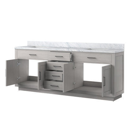 Abbey 84 in W x 22 in D White Oak Double Bath Vanity