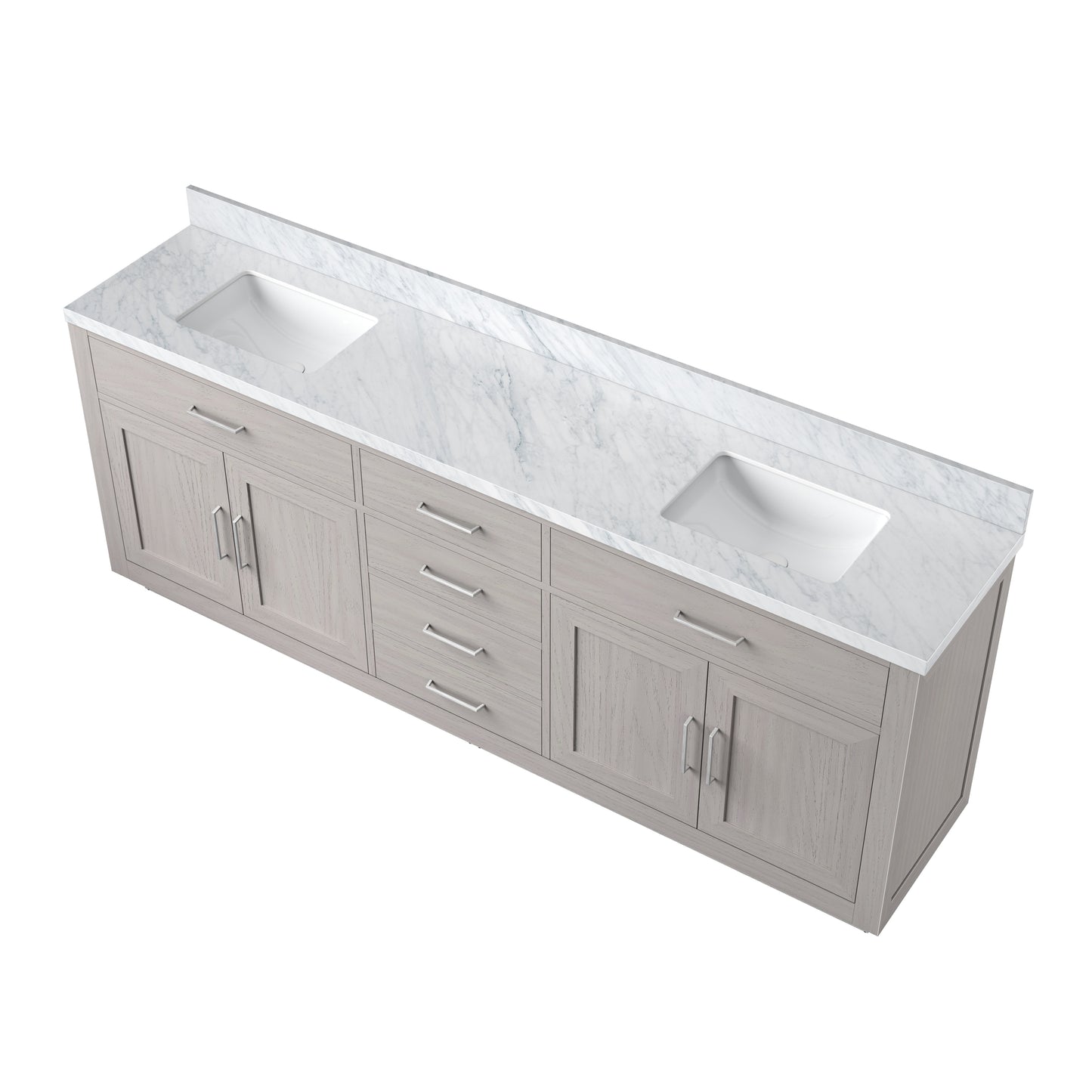 Abbey 84 in W x 22 in D White Oak Double Bath Vanity