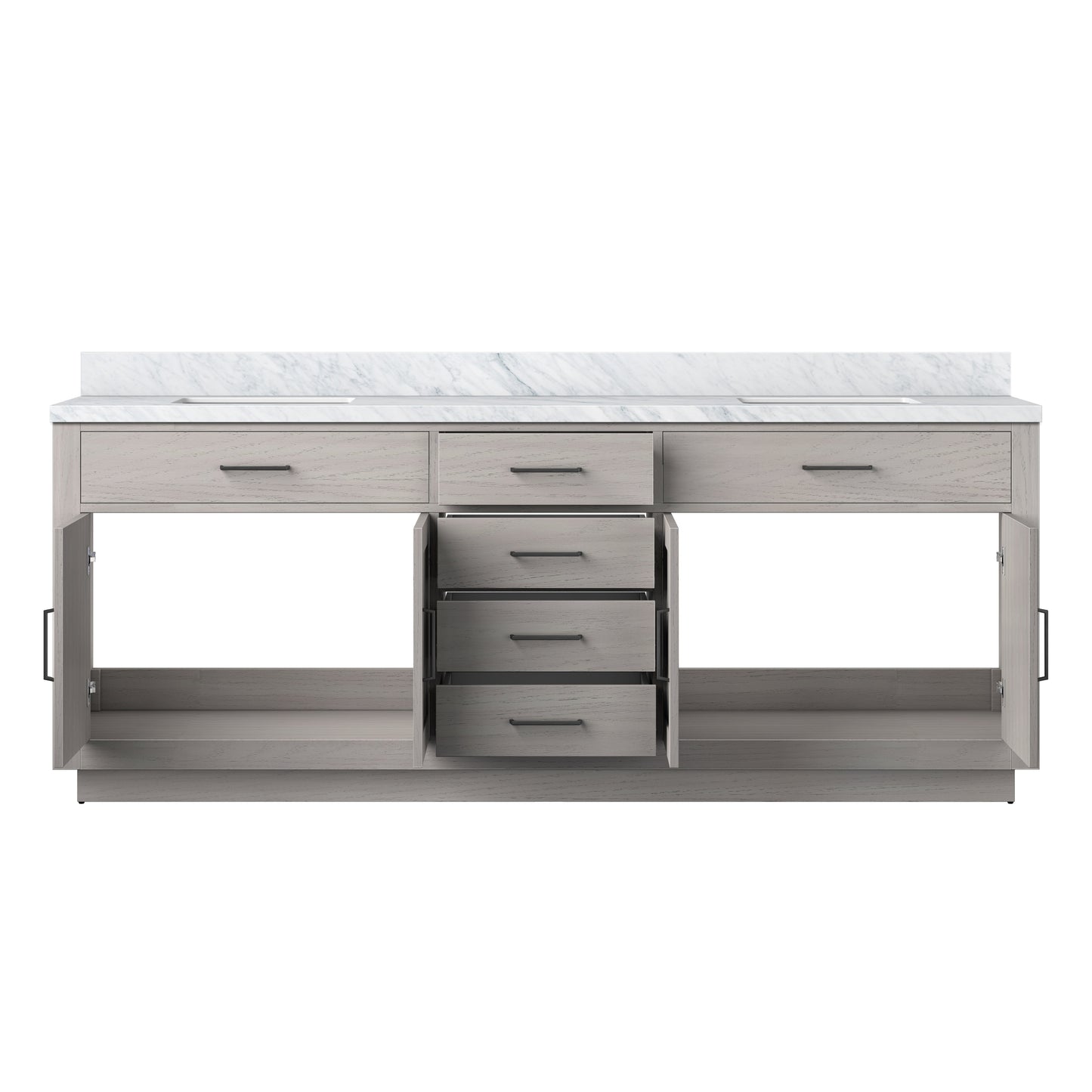 Abbey 84 in W x 22 in D White Oak Double Bath Vanity