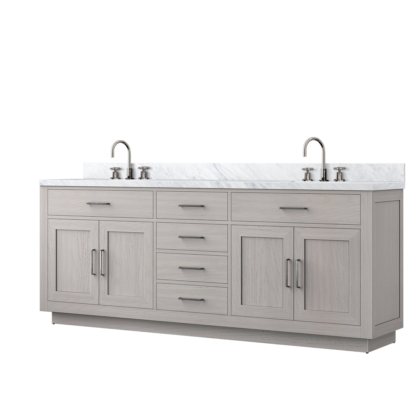 Abbey 84 in W x 22 in D White Oak Double Bath Vanity