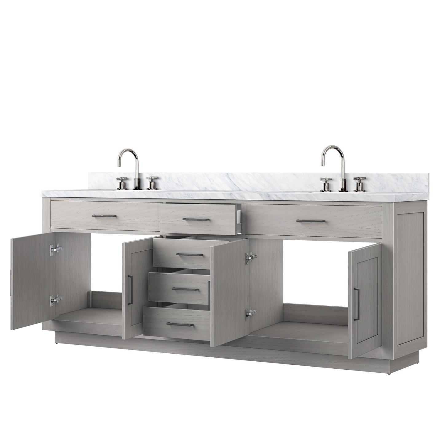 Abbey 84 in W x 22 in D White Oak Double Bath Vanity