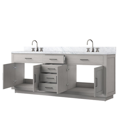 Abbey 84 in W x 22 in D White Oak Double Bath Vanity