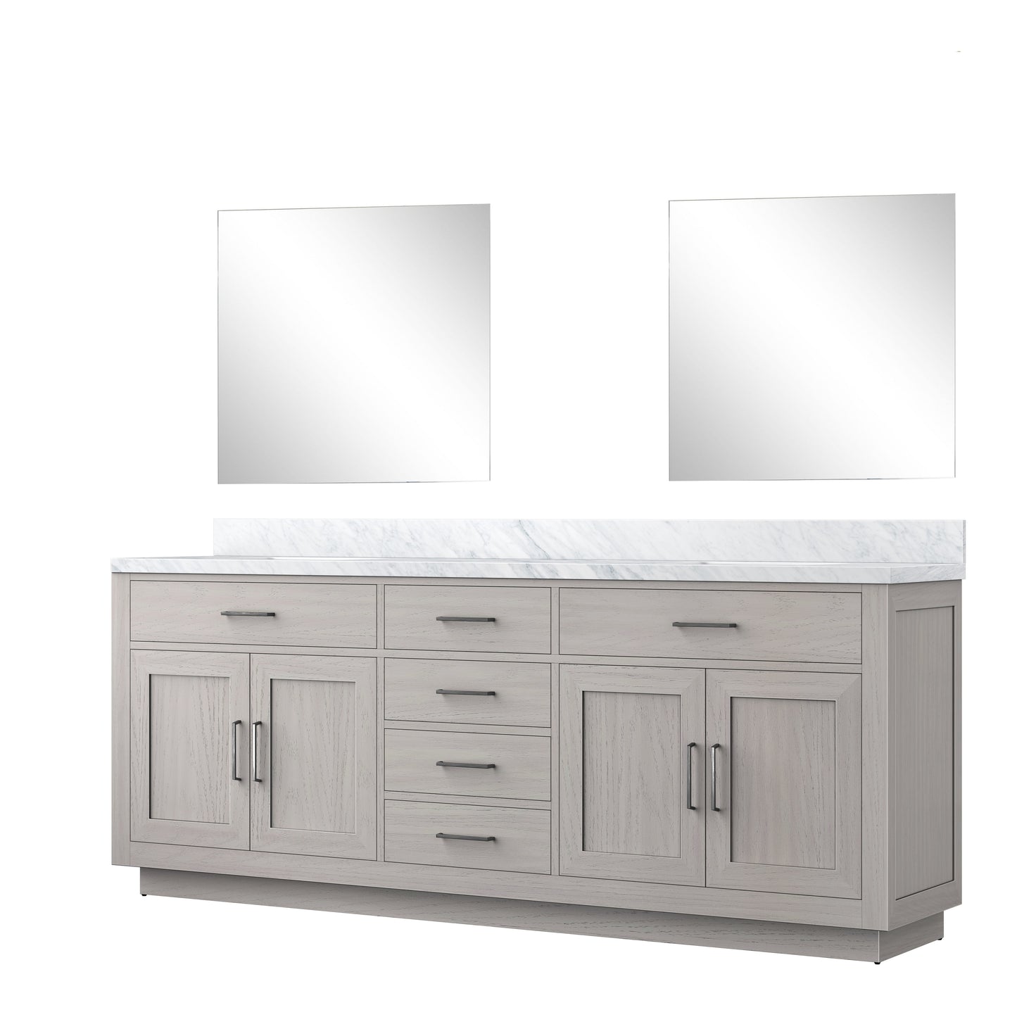Abbey 84 in W x 22 in D White Oak Double Bath Vanity