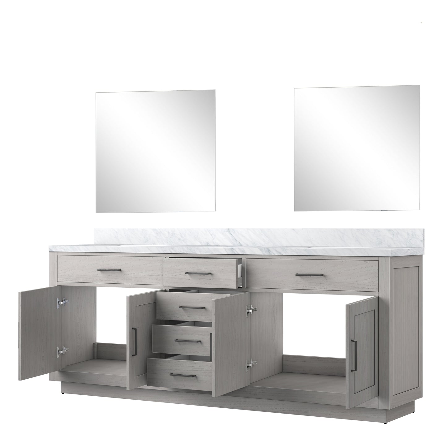 Abbey 84 in W x 22 in D White Oak Double Bath Vanity