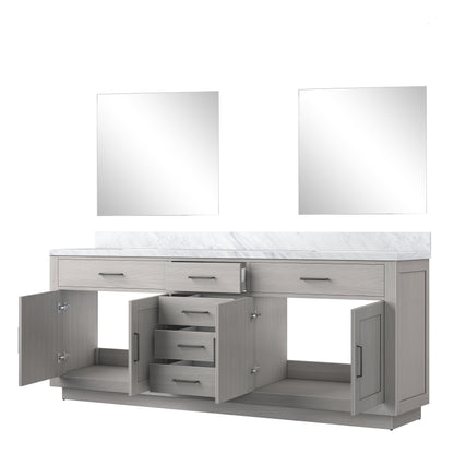 Abbey 84 in W x 22 in D White Oak Double Bath Vanity