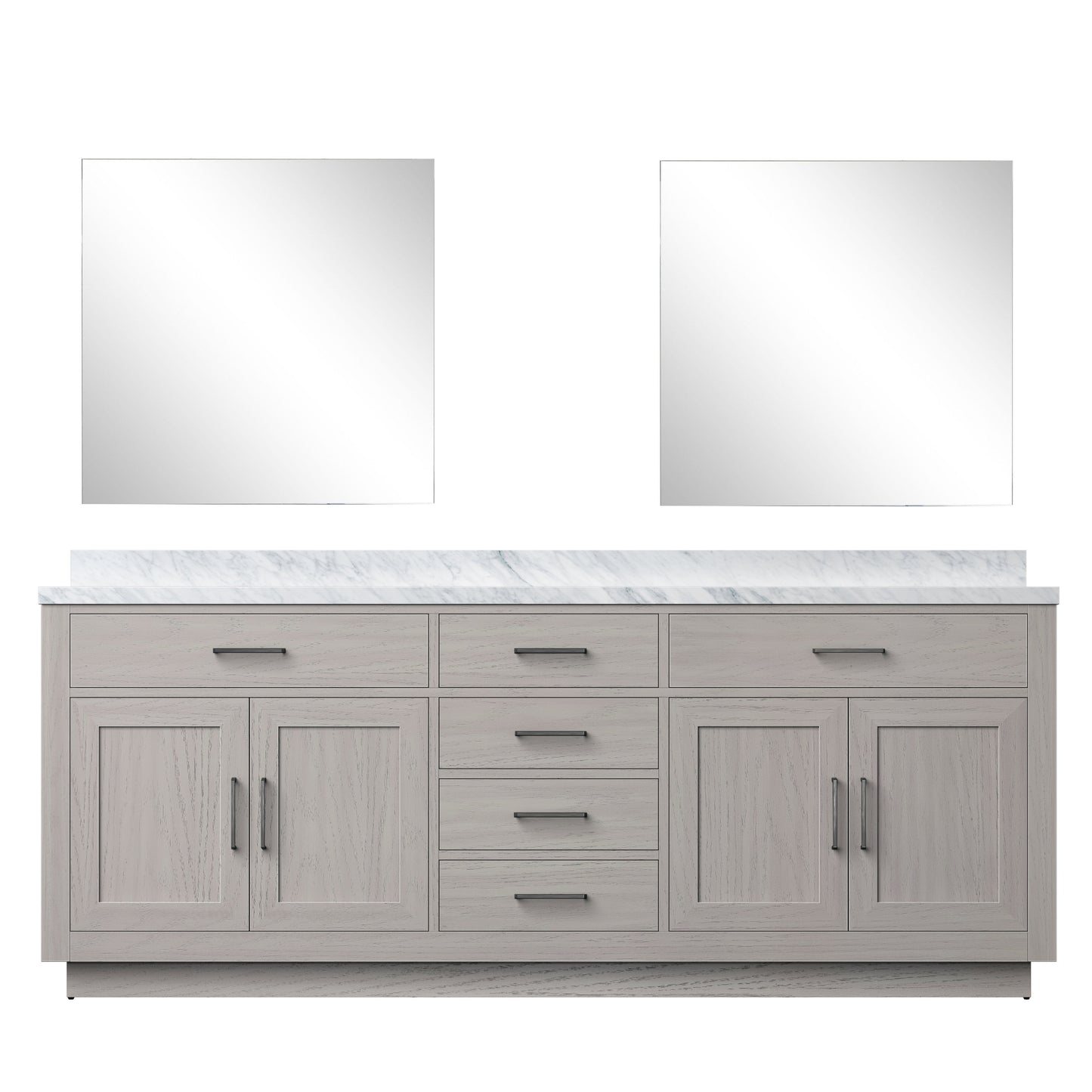 Abbey 84 in W x 22 in D White Oak Double Bath Vanity