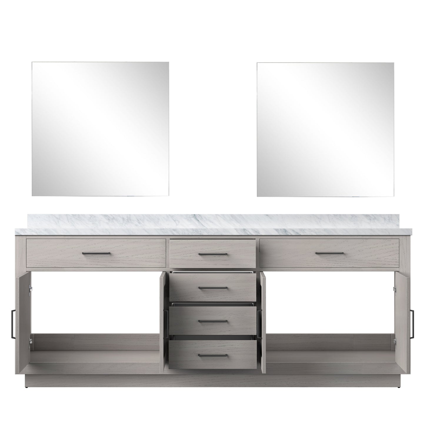 Abbey 84 in W x 22 in D White Oak Double Bath Vanity