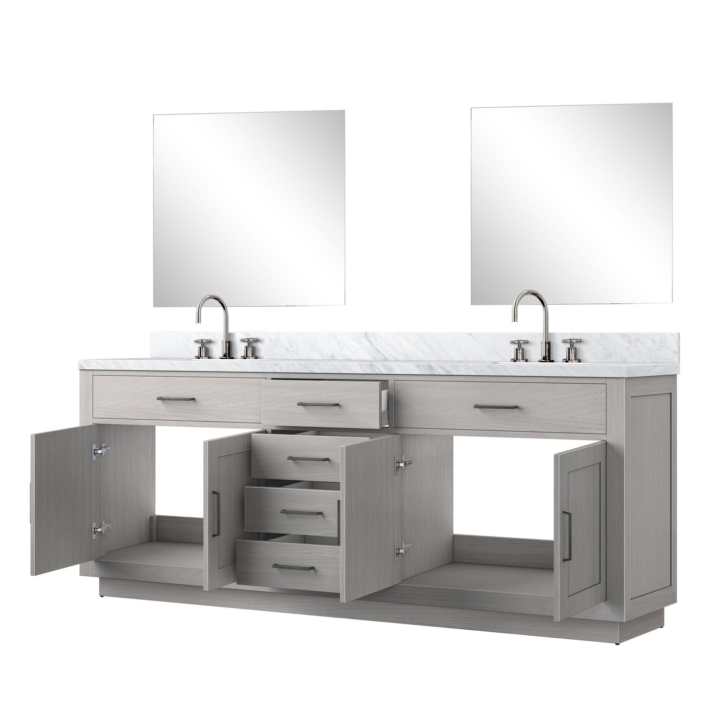 Abbey 84 in W x 22 in D White Oak Double Bath Vanity