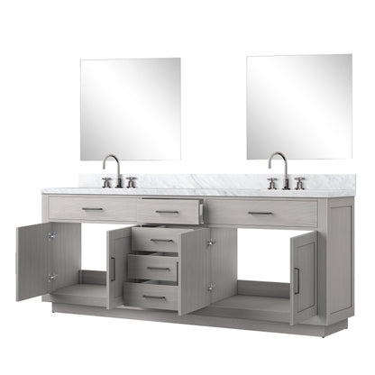 Abbey 84 in W x 22 in D White Oak Double Bath Vanity
