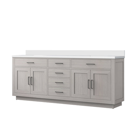 Abbey 84 in W x 22 in D White Oak Double Bath Vanity