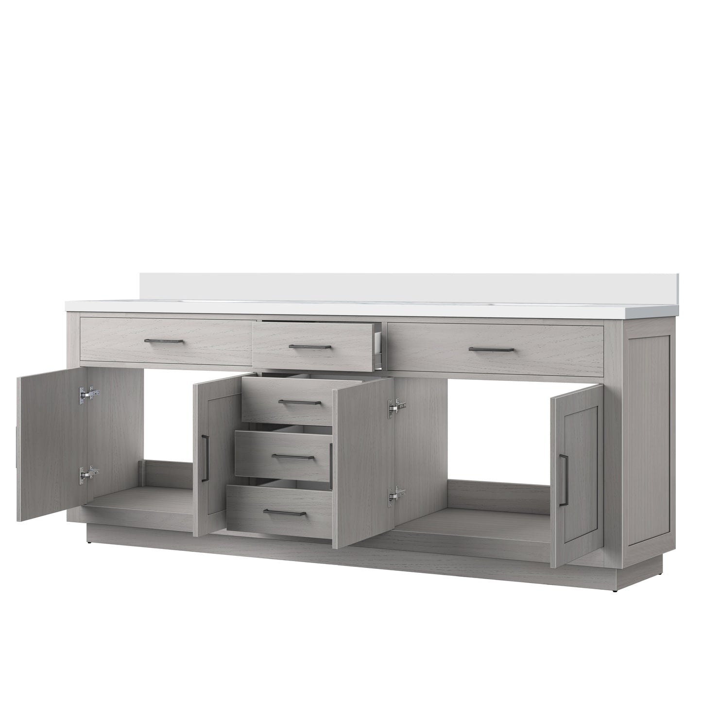 Abbey 84 in W x 22 in D White Oak Double Bath Vanity